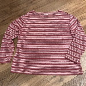 J. Jill Jacquard Striped Textured Knit Top